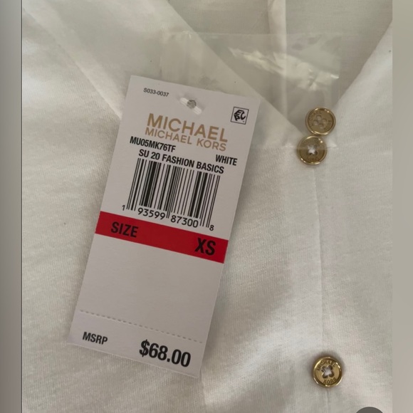 Michael Kors Women's Button Front Tie Shirt - Picture 7 of 12